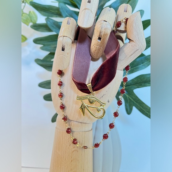 Eye of Horus Pendant Choker with matching Necklace - Ancient Egyptian Choker - Picture 5 of 8